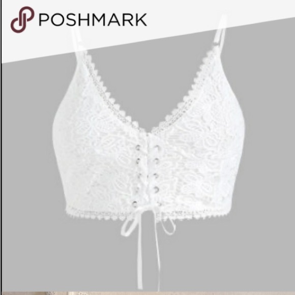 Cider Tops Nwt Cider White Lace Corset Crop Top Poshmark
